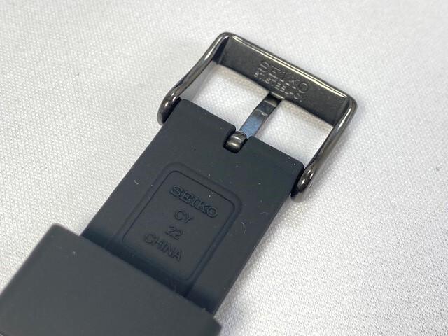 R033011M9 SEIKO Prospex Diver Scuba 22mm Silicone Band Black and Via (for SBDN026/ V147-0BA0 Others) (Ships Nekoposu)