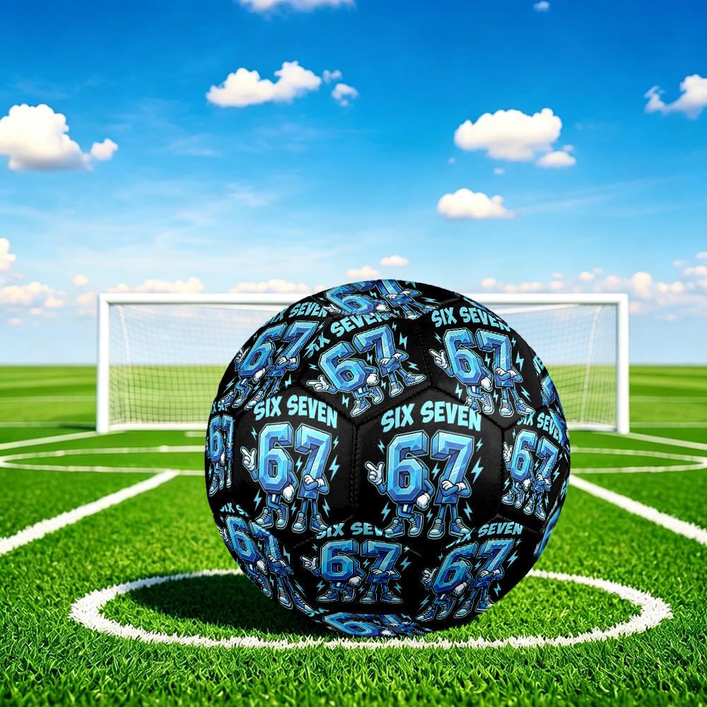 1pc Six Seven Energy Theme Soccer Ball Football, Size 5, Lightweight PVC, Outdoor Training Soccer Ball,Gift C6551