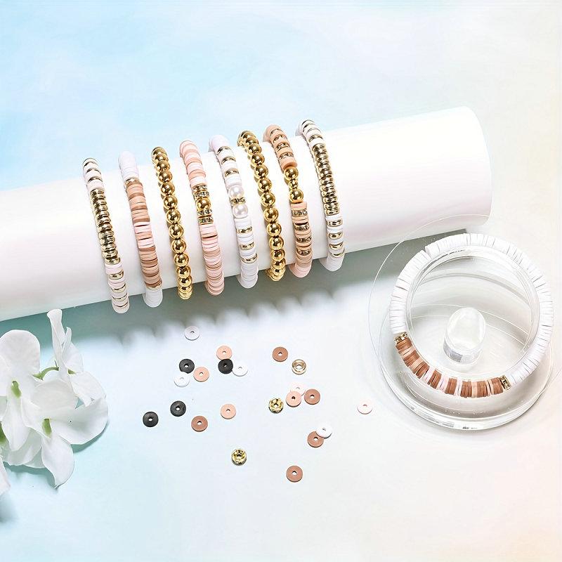 Style DIY Clay Beads Bracelet Making Kit Friendship Golden Letter Beads Kit for Jewelry Making Women Teen Girls Birthday Gift