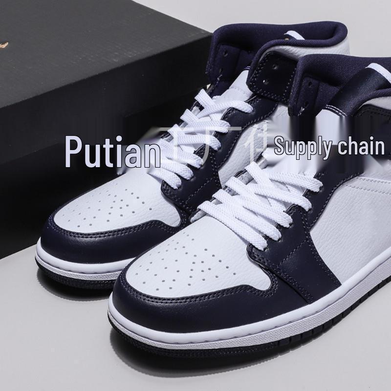 Original High-Top AJ1 Mocha Chicago Smoke Grey Sports & Casual Shoes for Men and Women