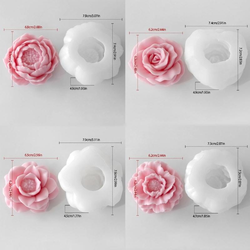 Pack of 4 Silicone Mould For Making Crystals Drip Flower Decorations Craft Projects