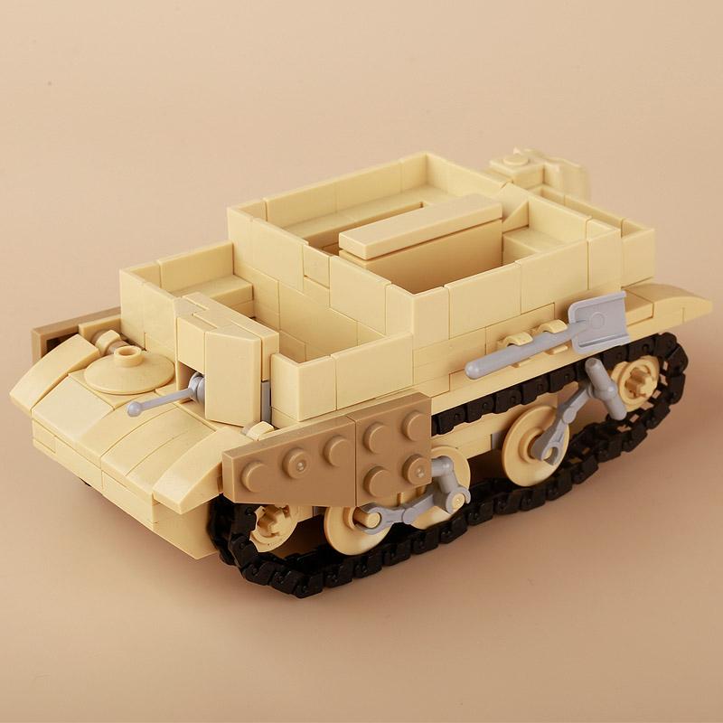 WW2 North African Military German Tiger Tank Building Block UK Soldier Figure Armored Motorcycle Weapon Model Brick Kid Toy Gift