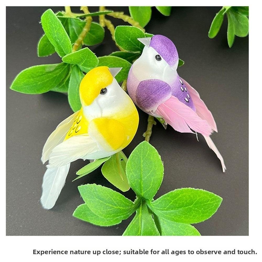 Colorful Simulation Birds with Clip Photography Props Decorative Fake Bird Home Decor Artificial Foam Feathers Birds