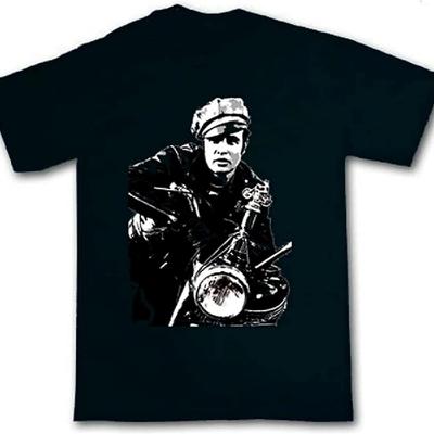 Marlon Brando Wild One Motorbike Biker Men T-Shirt Black Tee