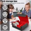 3 Rows Card Storage Box Card Deck Case Holds 1800+ Single Sleeved Cards Magnetic Closure PU Leather TCG Card Box Organizer