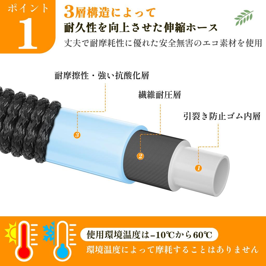 XiaZ Retractable Watering Extends 3 Times from 10m to 30m 3750D Design Nozzle Design Includes Storage Bag and Wall Mounting Hook Perfect for Garden