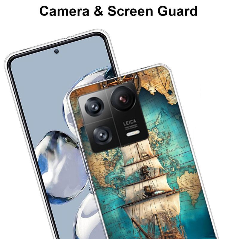 Compass Map Voyage Phone Case For Xiaomi Poco F7 Ultra X7 X6 M8 M7 M6 M4 M3 Pro X4 Mi 15 15T 14 14T 12T 12S 10T Pro 12 11 Lite C