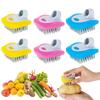 6Pcs Vegetable Brush Practical Mini Potato Scrubber Brush Fruit Cleaning Tool Kitchen Gadget for Potato Carrot Cucumber Peach
