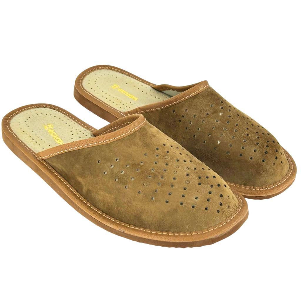 Comfortable Men's Leather Slippers Leather House Slippers 41