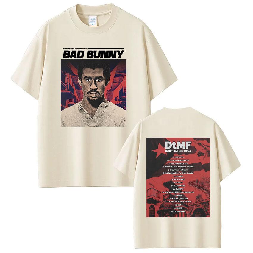 

Rap Singer Bad Bunny Album Tshirt Should Take More DTMF Photos 2026 Summer Luxury Hiphop Unisexs Womens Oversized Tshirt Y2K S