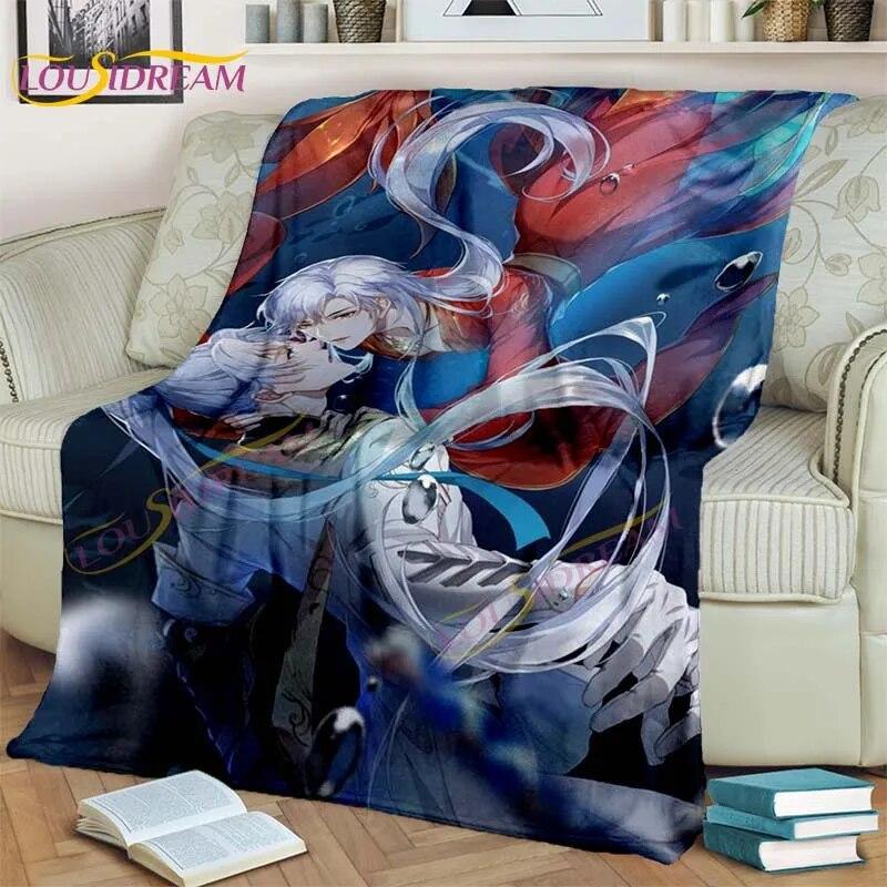 Official Grandmaster of Demonic Blanket Cartoon Blankets Wei Wu Xian Blankets Bed Sofa Soft Blanket Novel Lover Fan Gifts