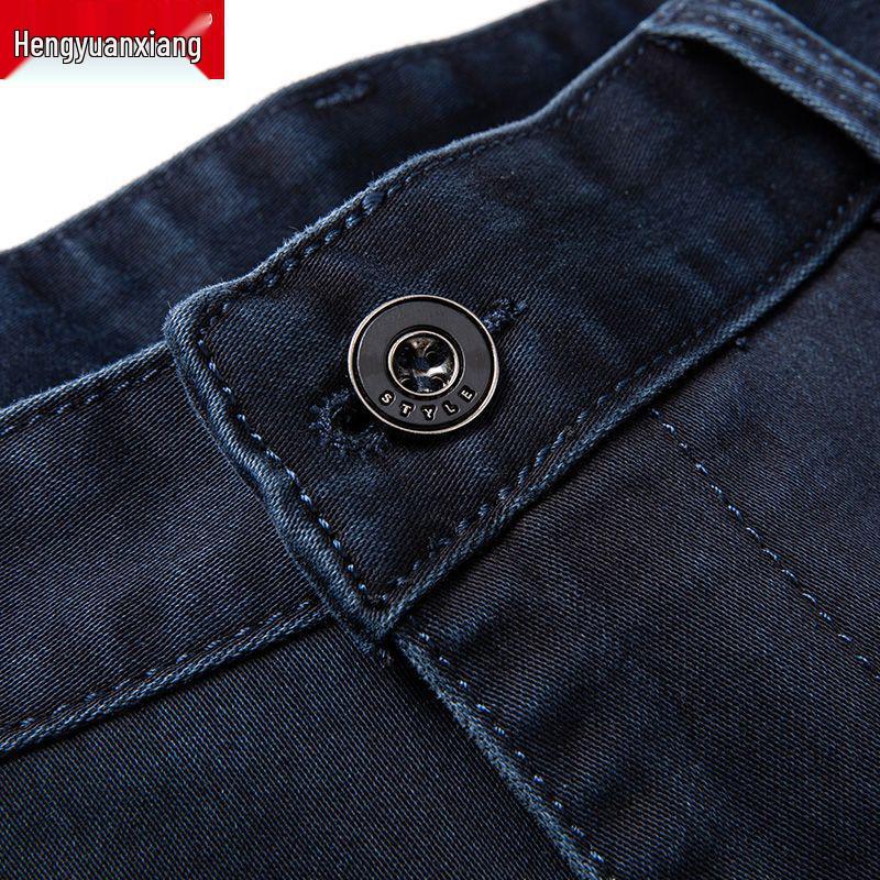 Spring & Autumn Men's High-Waist Casual Jeans - Middle-Aged & Elderly, Loose Straight-Leg, Dad Pants, Summer Thin Style