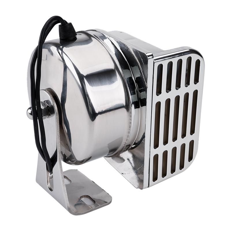 FARBIN 12V Marine Snail Electric Horn 304 Stainless Steel Super Loud Car Horn Waterproof Warning Electric Horn For Speedboat Car