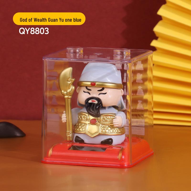 335 New Small Solar Waving Lucky Cat Ornament for Cake, Home, or Car Decoration