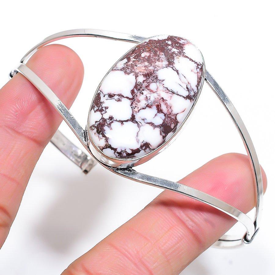 

Wild Horse Gemstone Handmade Ethnic Cuff Jewelry Bangle Adjustable SR-10804