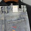 Man Denim Shorts Graphic Hip Hop Multi Color Short Jeans Pants for Men Korean Fashion Xl Vintage Thin Trend  Summer Jorts