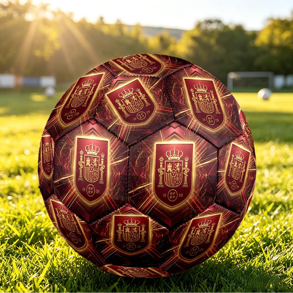 Spain Football Printed Size 5 Soccer Ball Wear Resistant Standard Adult Training Football Fan Gift for Indoor Outdoor Match Sports