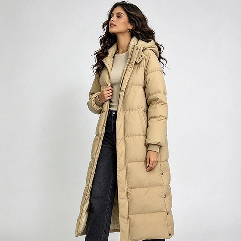 Down cotton-padded clothes and cotton-padded clothes for women's loose winter coats, long styles for the knee year, and new winter cotton-padded jacke