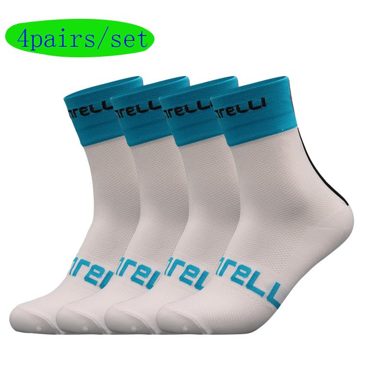 Cycling Socks Men 4 Pairs/set Biking Socks Women Sport Sweat Absorbing Breathable Football Soccer Compression Socks