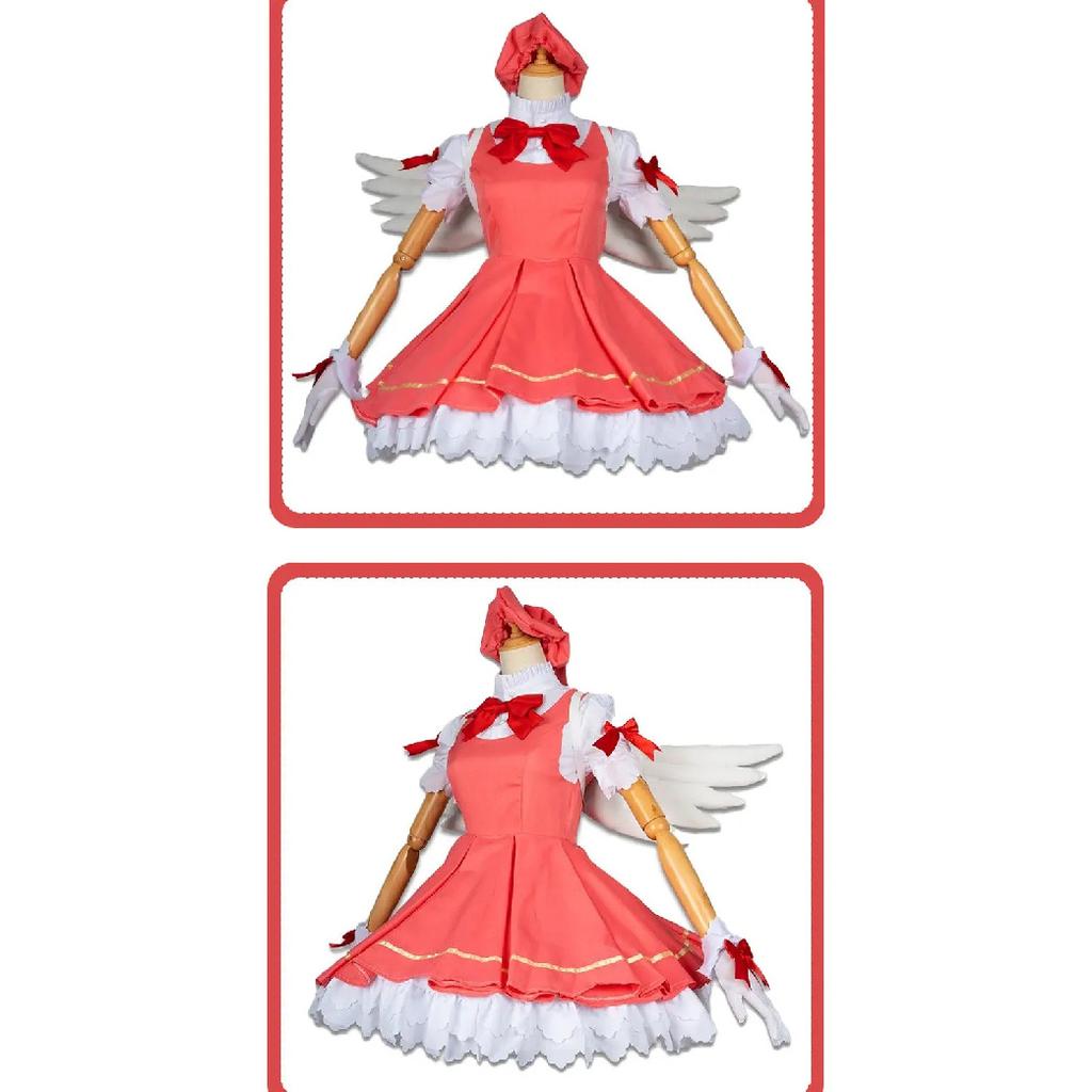 Cardcaptor Sakura Cosplay Costume Women Girl Cute Activity Halloween Party Role Play Dress Full Set Christmas Accessories Gift