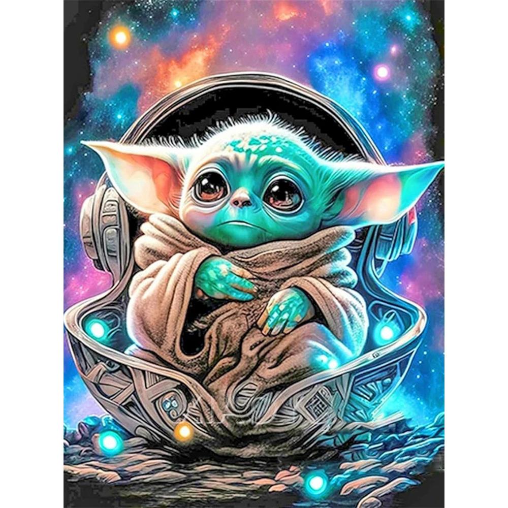 

Disney Diamond Painting Baby Yoda Gloucester Healing Illustration 5D Diamond Painting Art Embroidery Cross Stitch Room Decoration Round 20x30cm