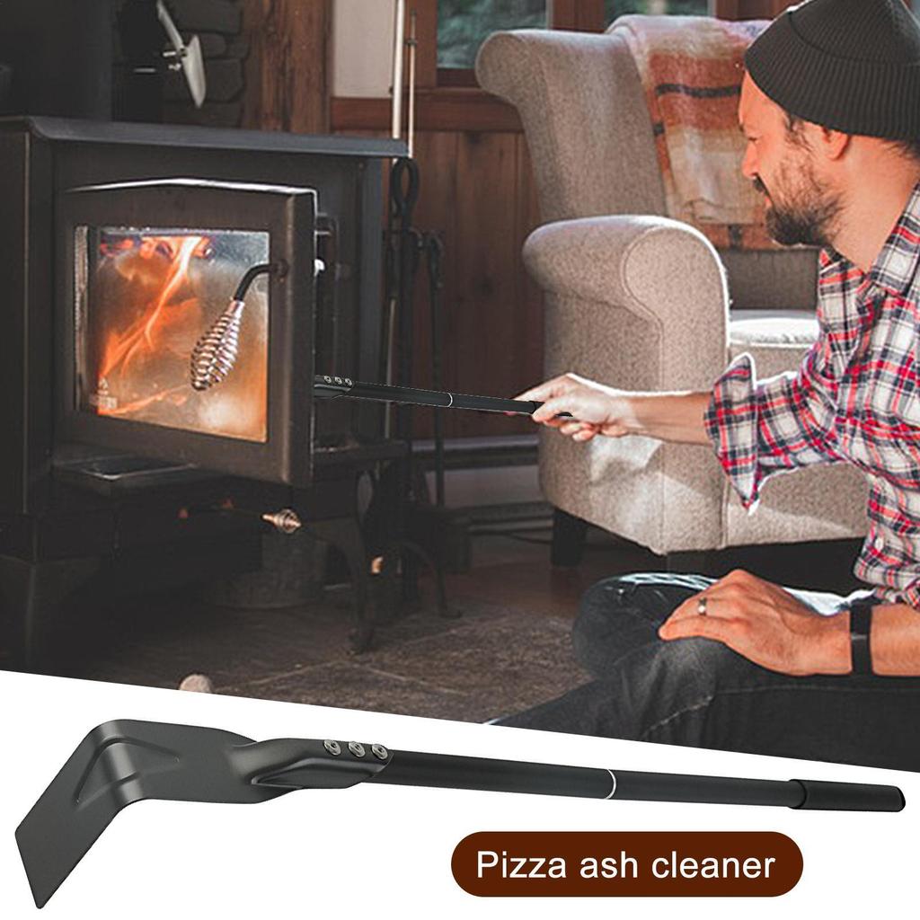 Ash Rake For Pizza Oven Charcoal BBQ Tool Long Handle Rake Grill Scraper Cleaning Oven Wood Burning Stove Cleaning Tools