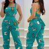 Women Printed Back Strapjumpsuit European and American Women Butterfly Print Back Strap Jumpsuit