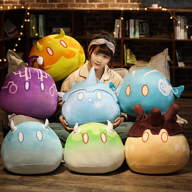 35/45cm Genshin Impact Plush Toys Slime Pillow Toys Genshin Impact Elemental Slime Plush Cushion Stuffed Soft Plushie Dolls