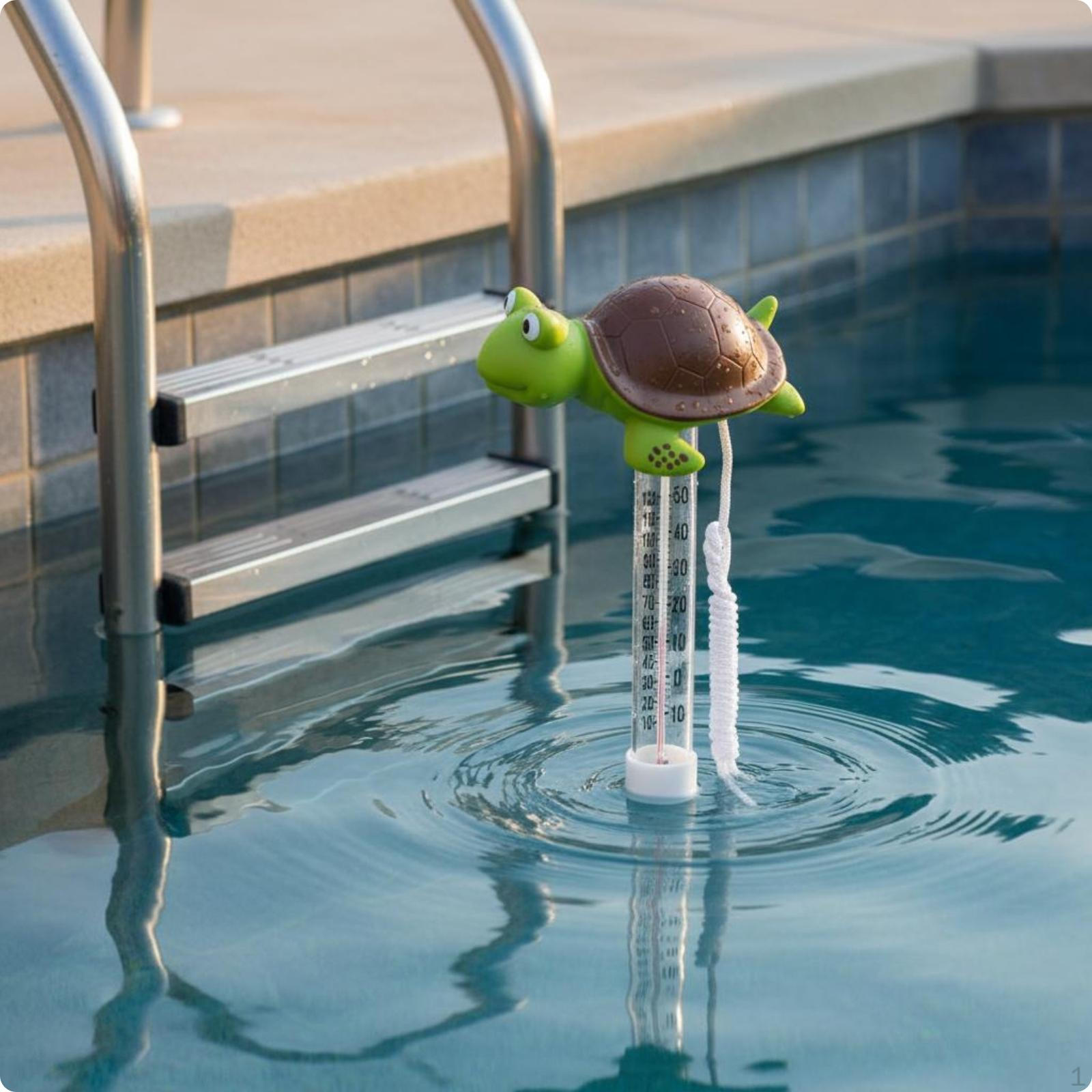 Buoyant Turtle Thermometer Waterproof Pool Read Temperature Gauge for Kids,
