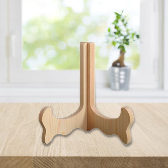 Tea Cake Display Stand Smooth Edge Wooden Natural Adjustable Hinge Display Tea Pancake Chinese Style Stable Black Tea Display Holder for Home