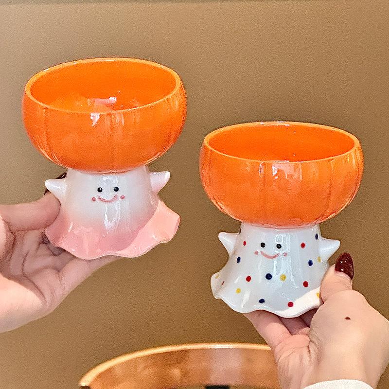 Halloween Gift Cute Pumpkin Ghost Ceramic Mug Girl Practical Couple Water Cup Souvenir Gift Box