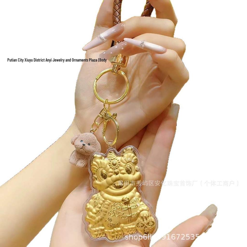Golden Horse Pendant for Wealth - Pure Gold Phone Charm Keychain