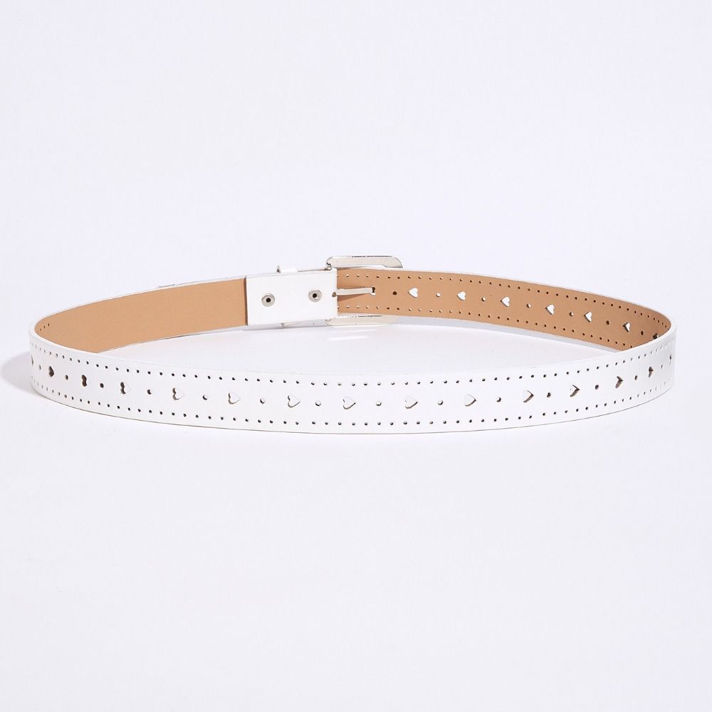 Adjustable Hollow Heart Belt Pin Buckle Rhinestone Buckle Belt Casual Waist Belt For Ladies