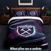 Set Biancheria da Letto West Ham United Football Design 1 Copripiumino + 2 Federe Morbido Traspirante Biancheria da Letto per la Casa