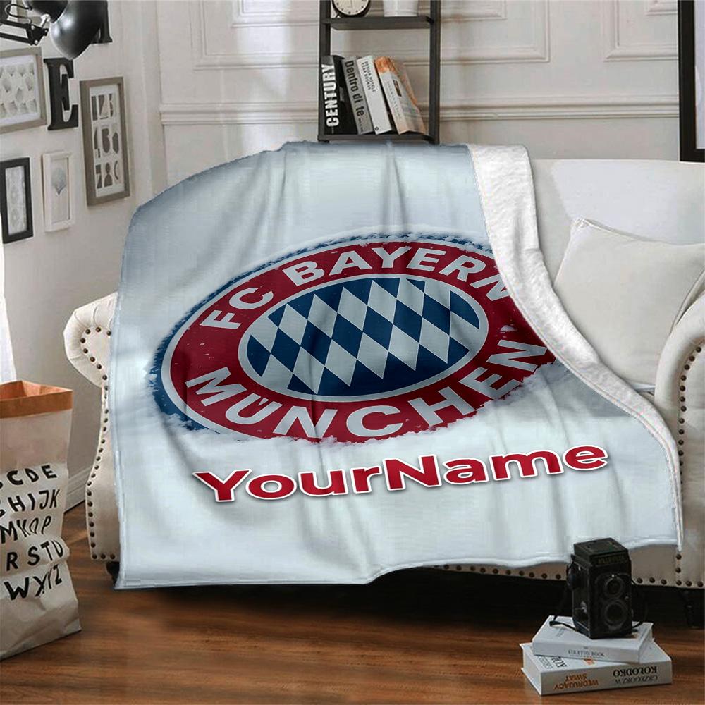 Bayern Munich Customize Your Name Blanket Cozy Customizable Blanket Soft Warm Cozy Versatile for Couch Nap Chair Home Decor Four Seasons Universal