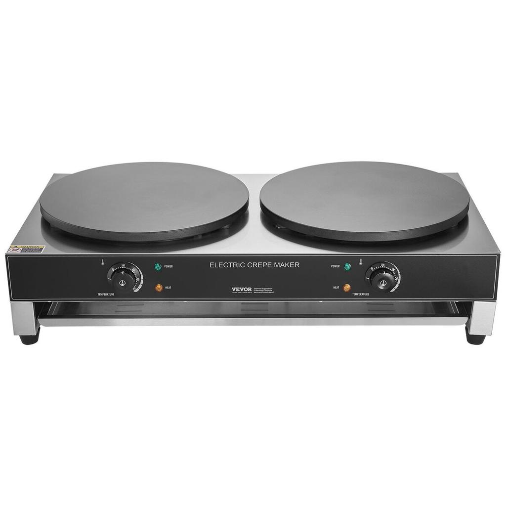 16-Inch Electric Crepe Maker Commercial Crepe Machine 6000W Double Head