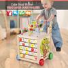 Wooden Toddler Push Walker Car with Adjustable Speed - Multifunctional Educational Toy