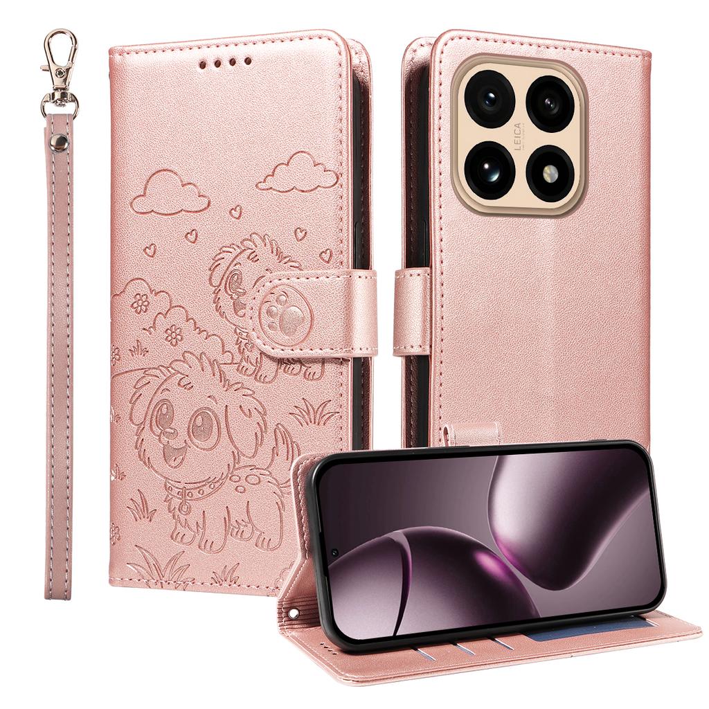 Pro Xiaomi 15T Pouzdro Blokující RFID Vytištěný Vzor Psa PU Kůže Kryt na Telefon s Poutkem na Zápěstí