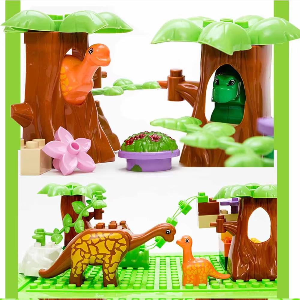 40PCS Dinosaur Valley Building Blocks Set Large Particle Animal Dinosaur World Model Toy Bricks Compatible with Children's Toys