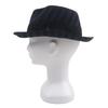 Great Borsalino hat Stripe Pattern Logo Ribbon Fedora Navy black cotton mens 57 Used