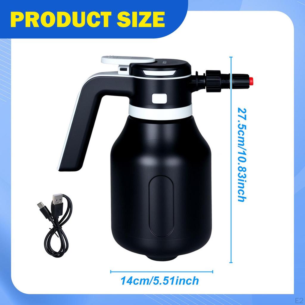 Electric Car Foam Sprayer Spray Bottle Cordless Portable 2000 ml Handheld for Washing