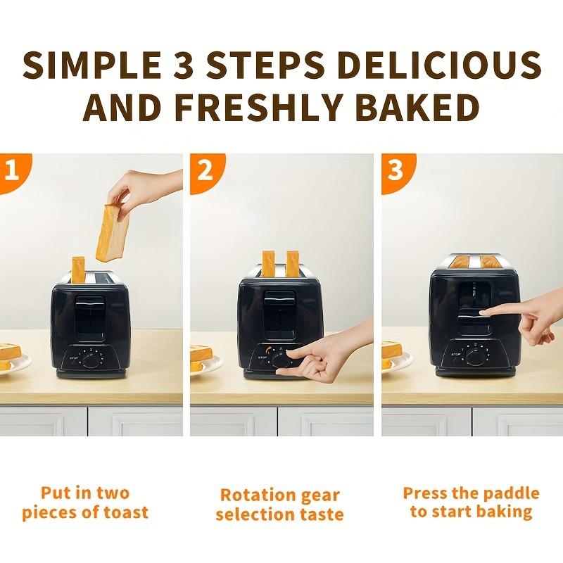 1pc 2-Slice Toaster Stainless Steel Toaster Home Toaster Breakfast Sandwich Maker Kitchen Stuff Clearance Kitchen Accessories