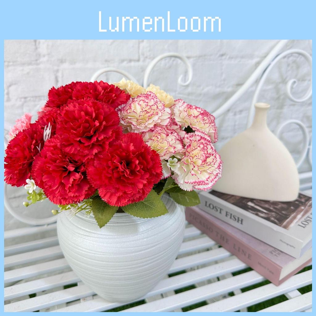 7head Carnation Fake Flower Set For Living Room Decor And Gift Ideas