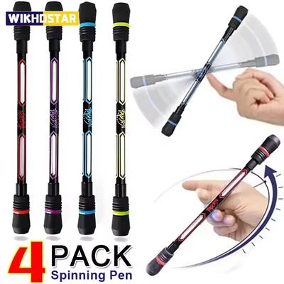 4Pcs Spinning Pen Rolling Finger Rotating Pen Gaming Trick Pen Stress Releasing Brain Training Toys for Kids Adults Students