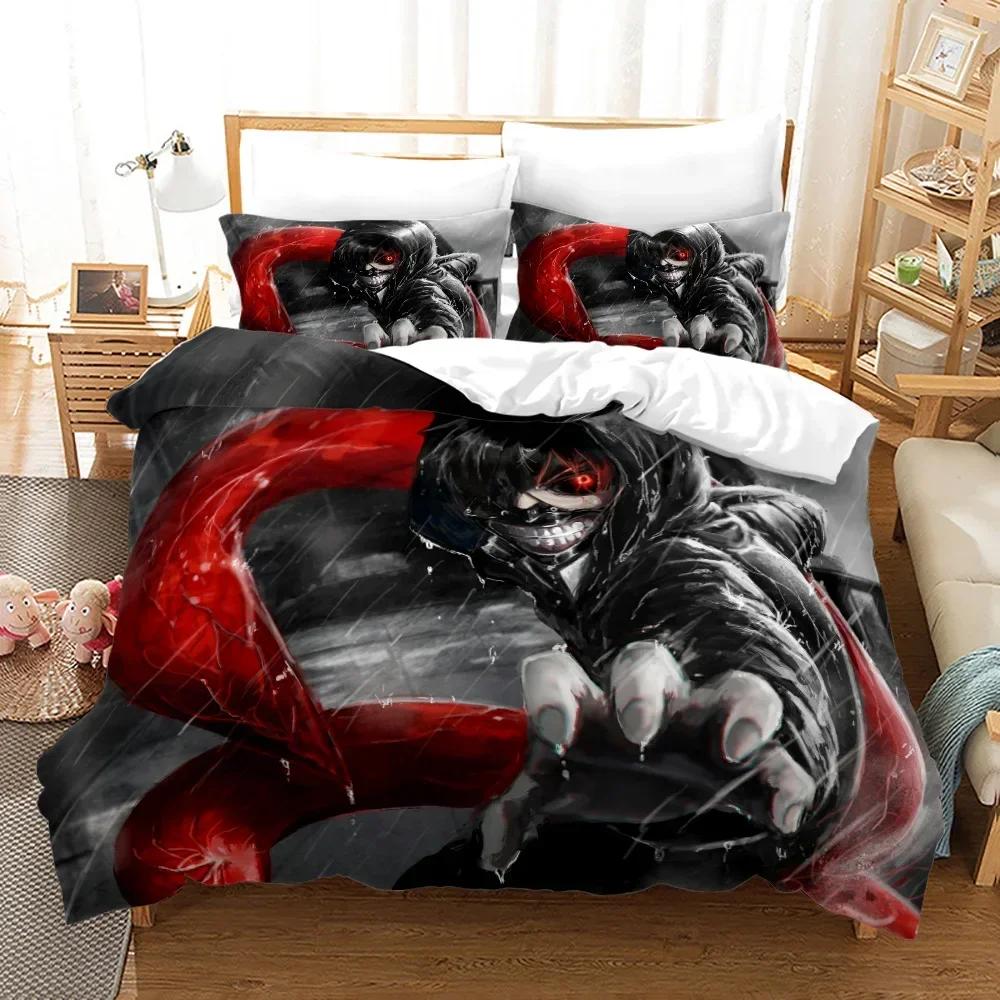 Tokyo Ghoul Kaneki Ken Comfortable Duvet Quilt Cover Pillowcase Bedding Set Children Bedroom Decoration Home Textile