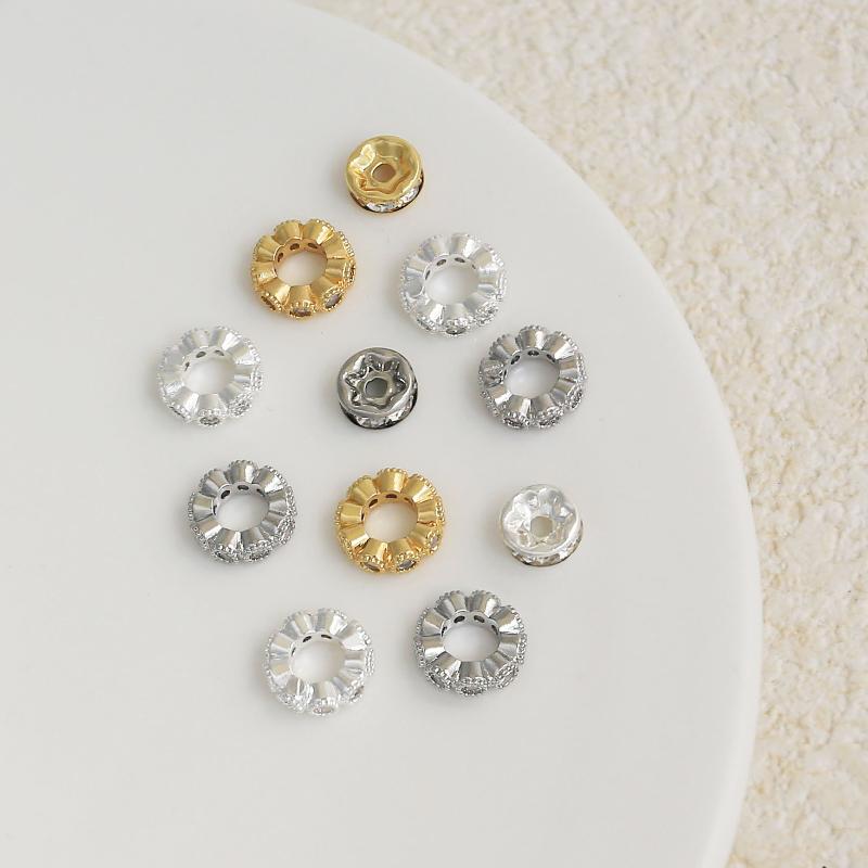 10/20Pcs Diy Accessories Metal Rhinestone Wave Shape Spacer Beads For Jewelry Making Bracelets Beads Separator Beads