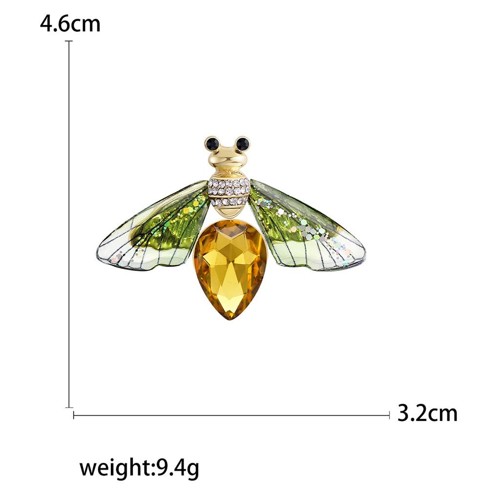 Spilla a forma di ape in cristallo carina Spilla da bavero premium Spilla anti-luce Accessori per spilla da abito Fibbia per cappello abbigliamento sciarpa di seta