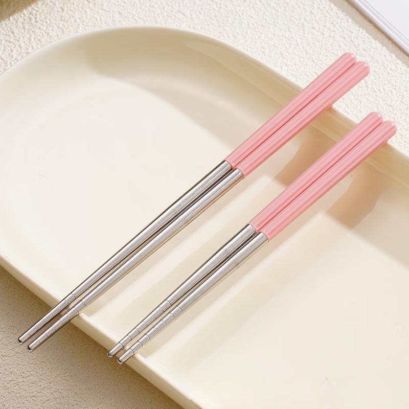 RuHan Cute Milky White 304 Stainless Steel Chopsticks