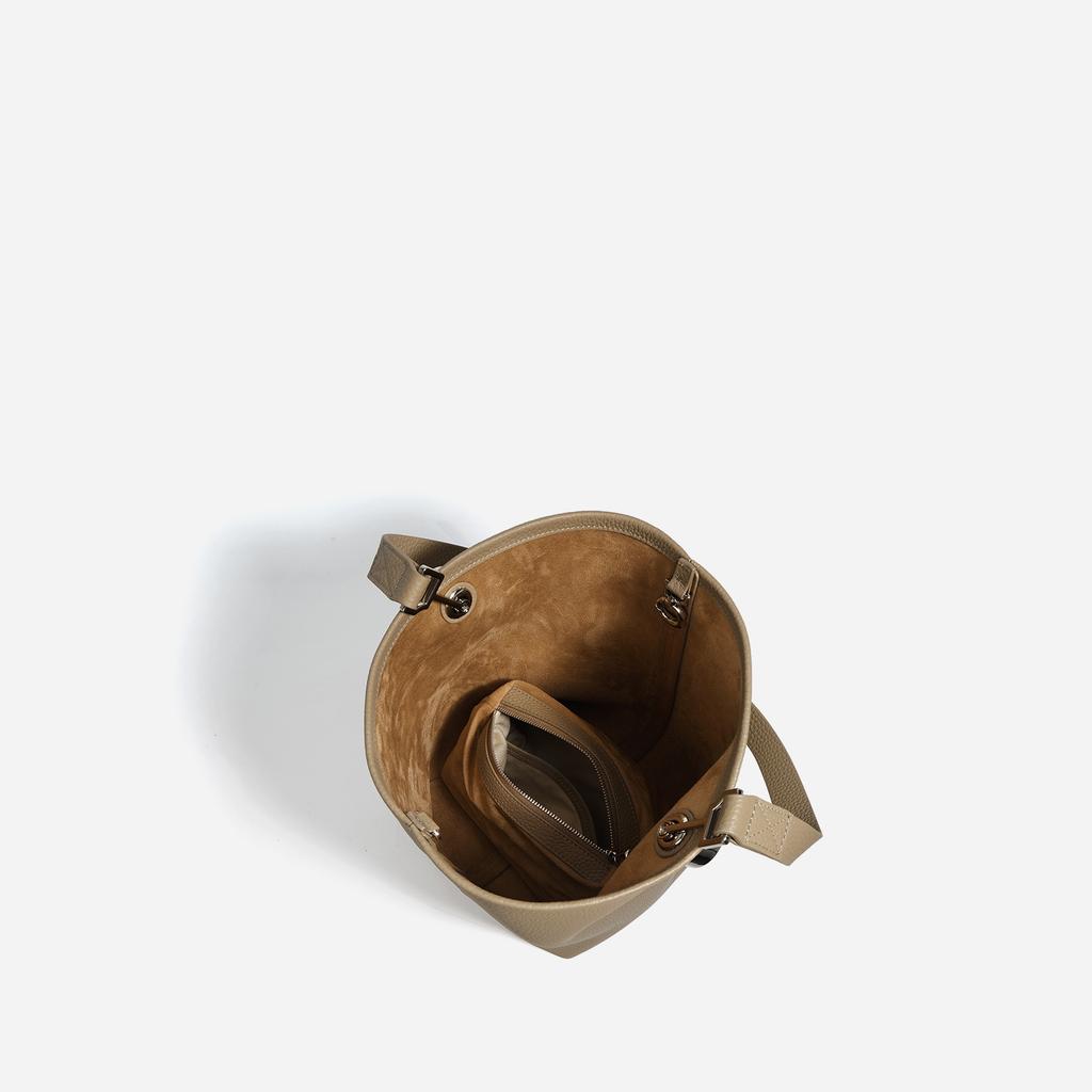 Neuer Bucket Bag Damen Einfache Rindsleder Tragetasche Große Kapazität Vielseitige Tablet Pendler Schultertasche