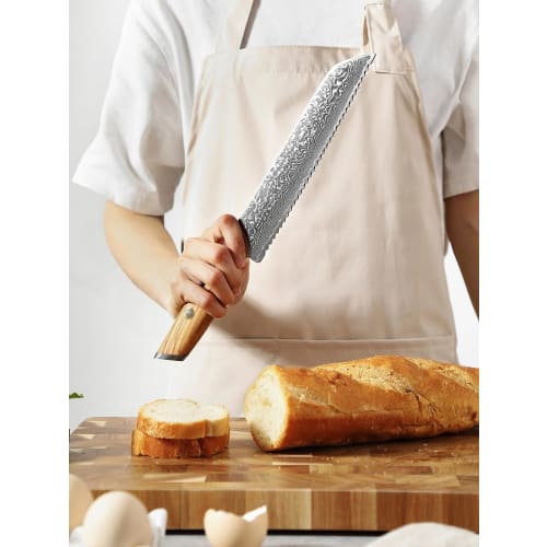 XINZUO 73-Layer Damascus Steel 5-Piece Chef Knife Set, Hand-Forged Sharp Kitchen Knife Set with Powdered Steel Core, Chef Santoku Bread Utility Paring